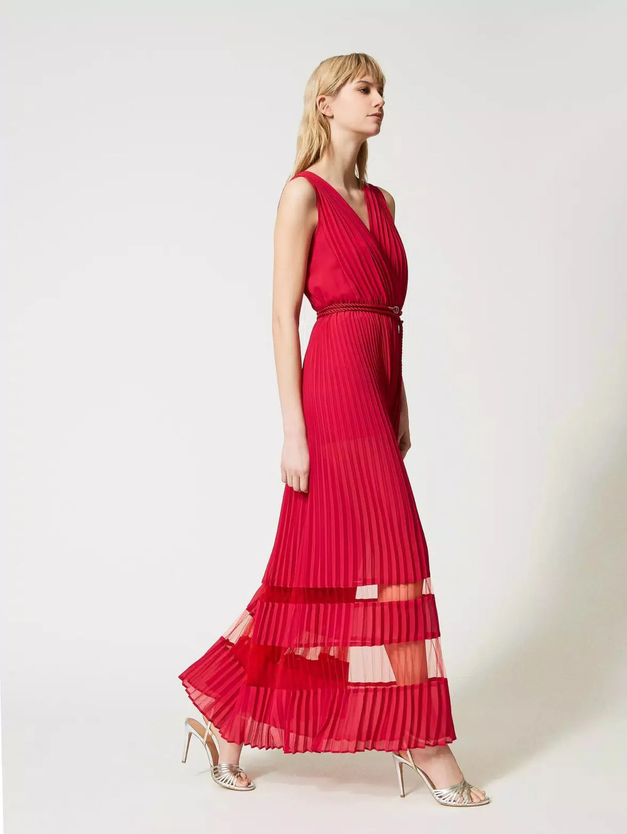 Tuta in Georgette Plissé Fucsia