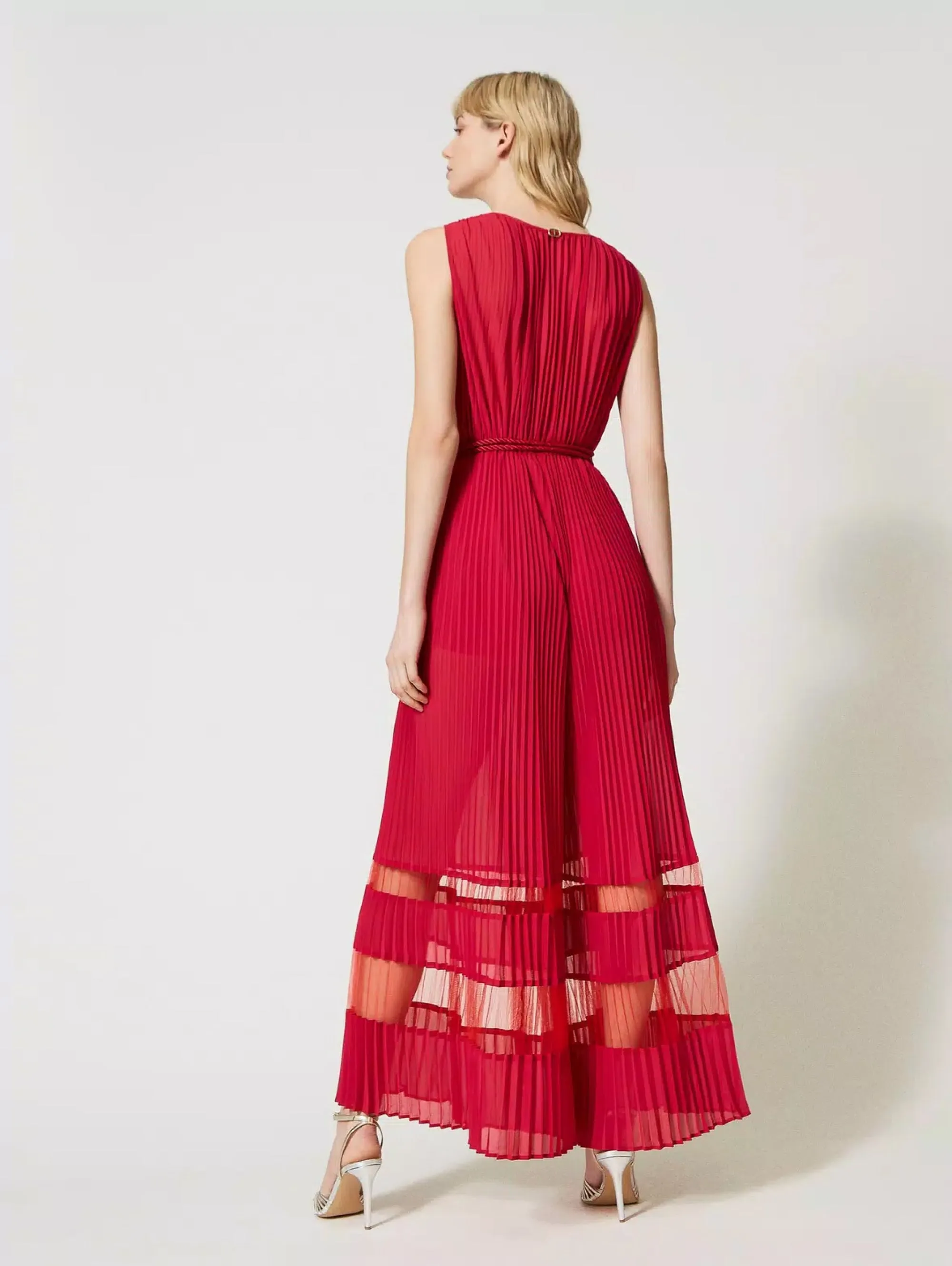 Tuta in Georgette Plissé Fucsia