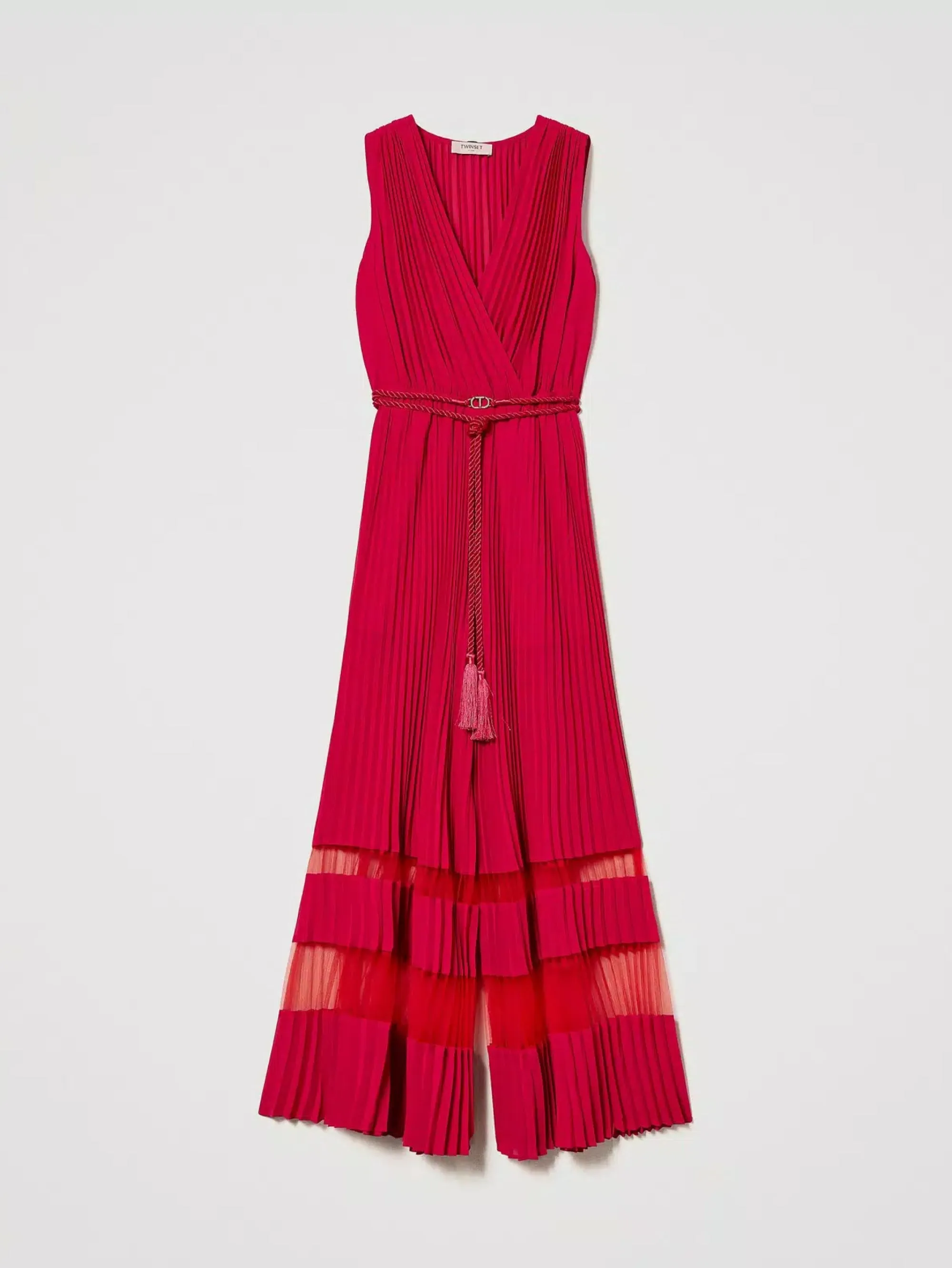 Tuta in Georgette Plissé Fucsia