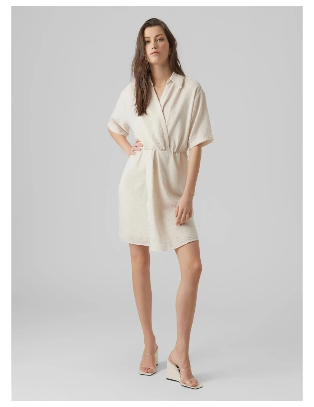 VERO MODA DONNA VMCHRIS SS SHORT WRAP DRESS WVN