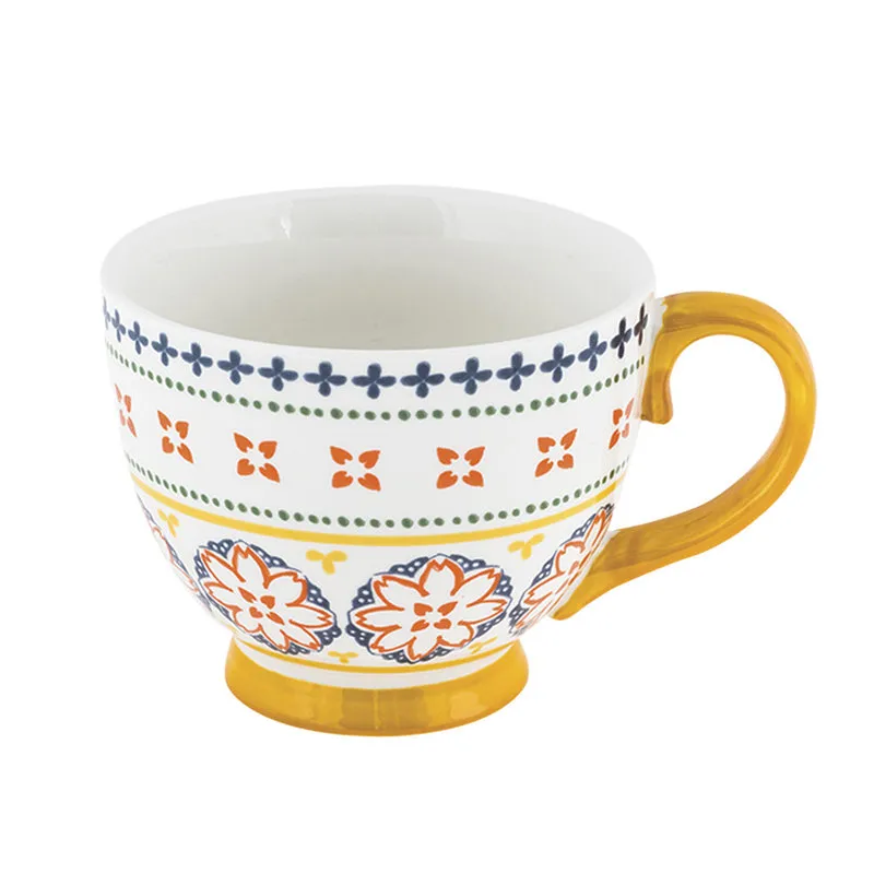 Villa Altachiara Set 2 tazze colazione jumbo Gardeny giallo new bone china cm 11x9