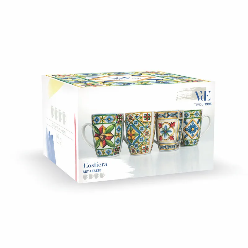 Villa D'Este Home Tivoli 1996 Costiera set 4 tazze 300 ml