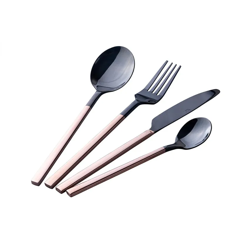 Villa D'Este Home Tivoli 1996 Set 24 posate nero e rame Stylo