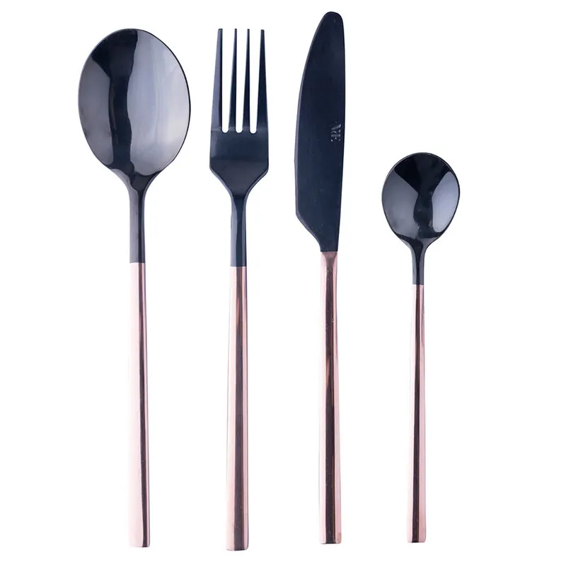 Villa D'Este Home Tivoli 1996 Set 24 posate nero e rame Stylo