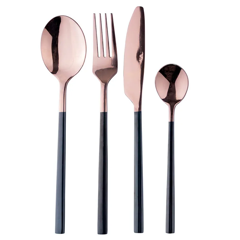 Villa D'Este Home Tivoli 1996 Set 24 posate oro e nero Stylo