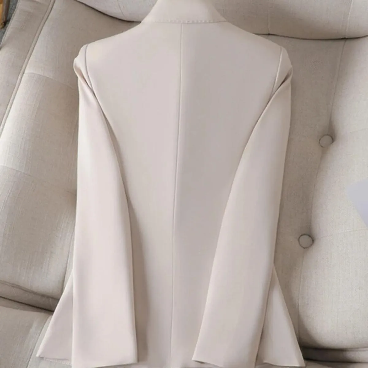 Xfpv Giacca da cappotto con temperamento a maniche lunghe con intaglio sottile tinta unita da donna Xfpv Moda Nuova marea Autunn