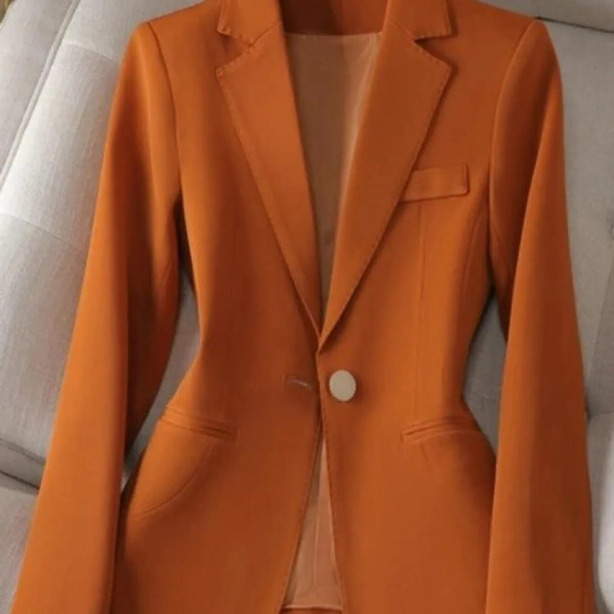 Xfpv Giacca da cappotto con temperamento a maniche lunghe con intaglio sottile tinta unita da donna Xfpv Moda Nuova marea Autunn