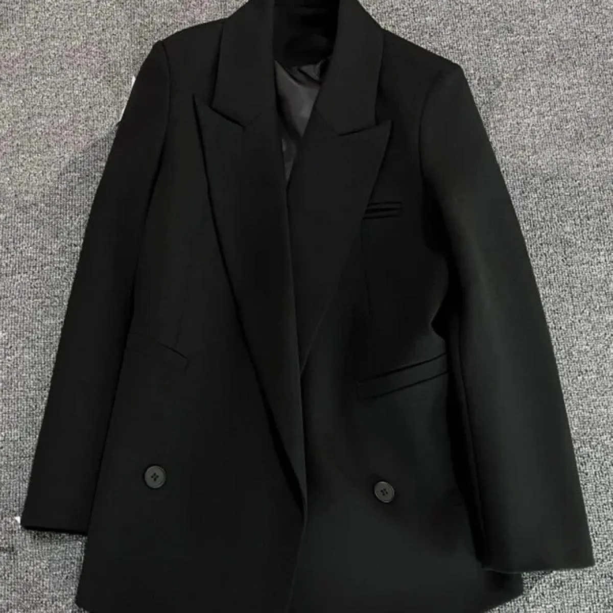 Xfpv Office Lady Abito con intaglio Vestiti Donna Giacca nera con bottoni a maniche lunghe Giacca da cappotto 2023 Primavera Aut